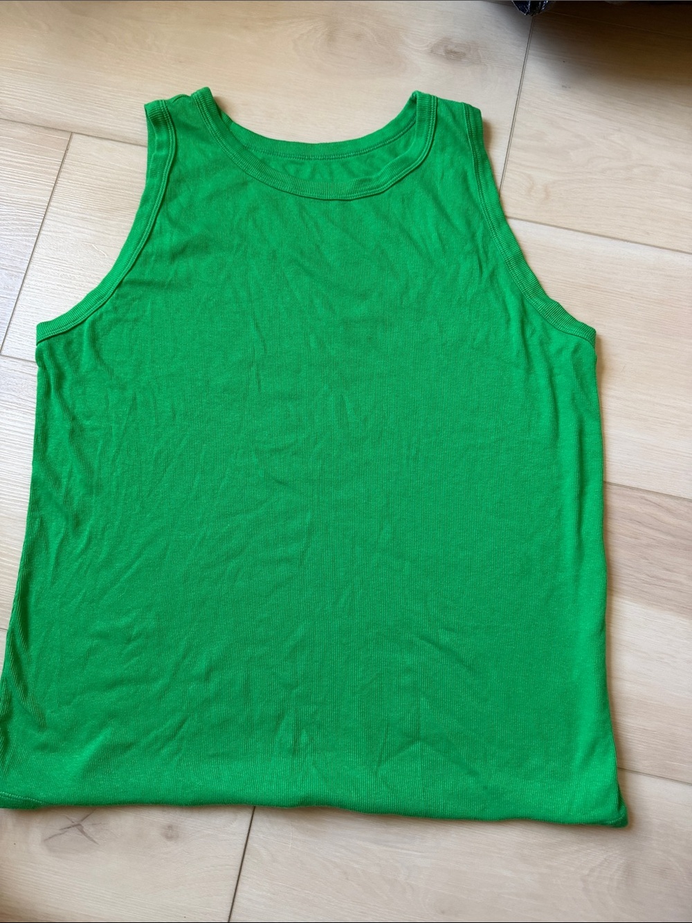 a new day Bright Green Ribbed Crew Tank